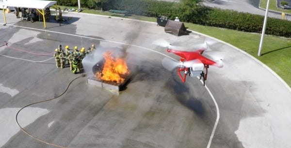 Drone in fire training