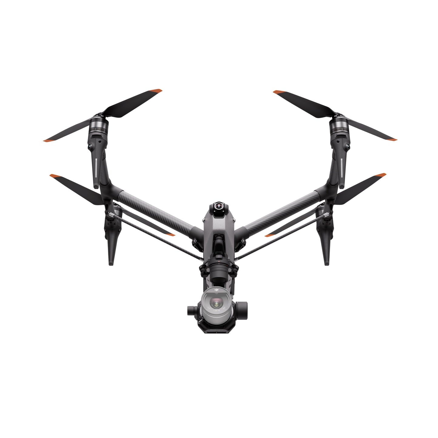 Top-down view of DJI Inspire 3 drone emphasizing its symmetrical frame and propeller layout.
