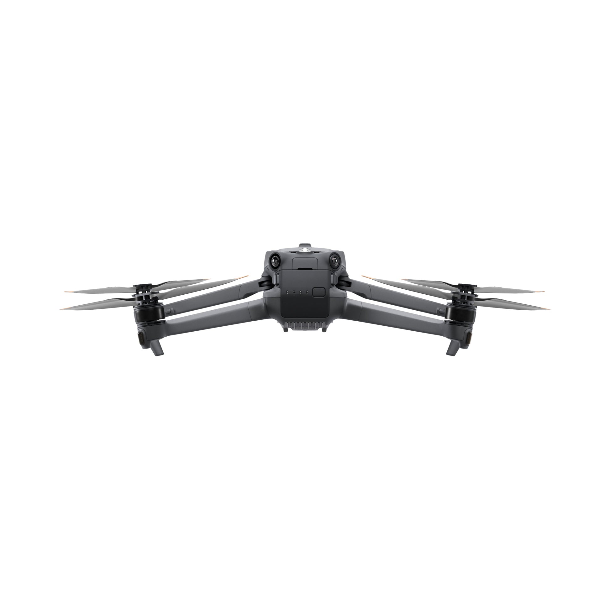 Side view of DJI Mavic 3E drone in mid-flight showcasing compact design