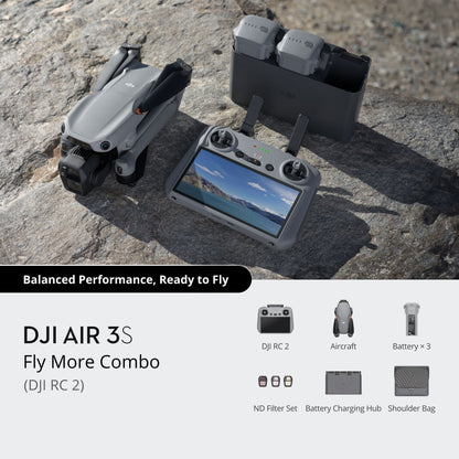 DJI Air 3S Fly More Combo (DJI RC2) package inclusions