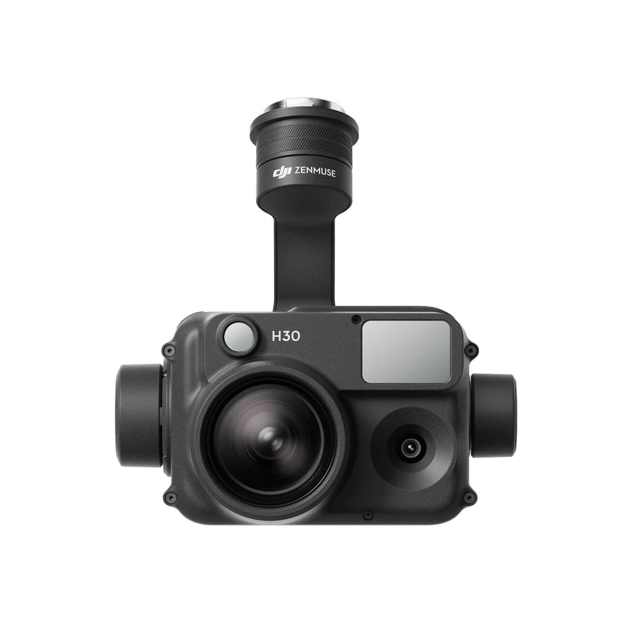 Front view of DJI Zenmuse H30 camera with gimbal mount for aerial imaging