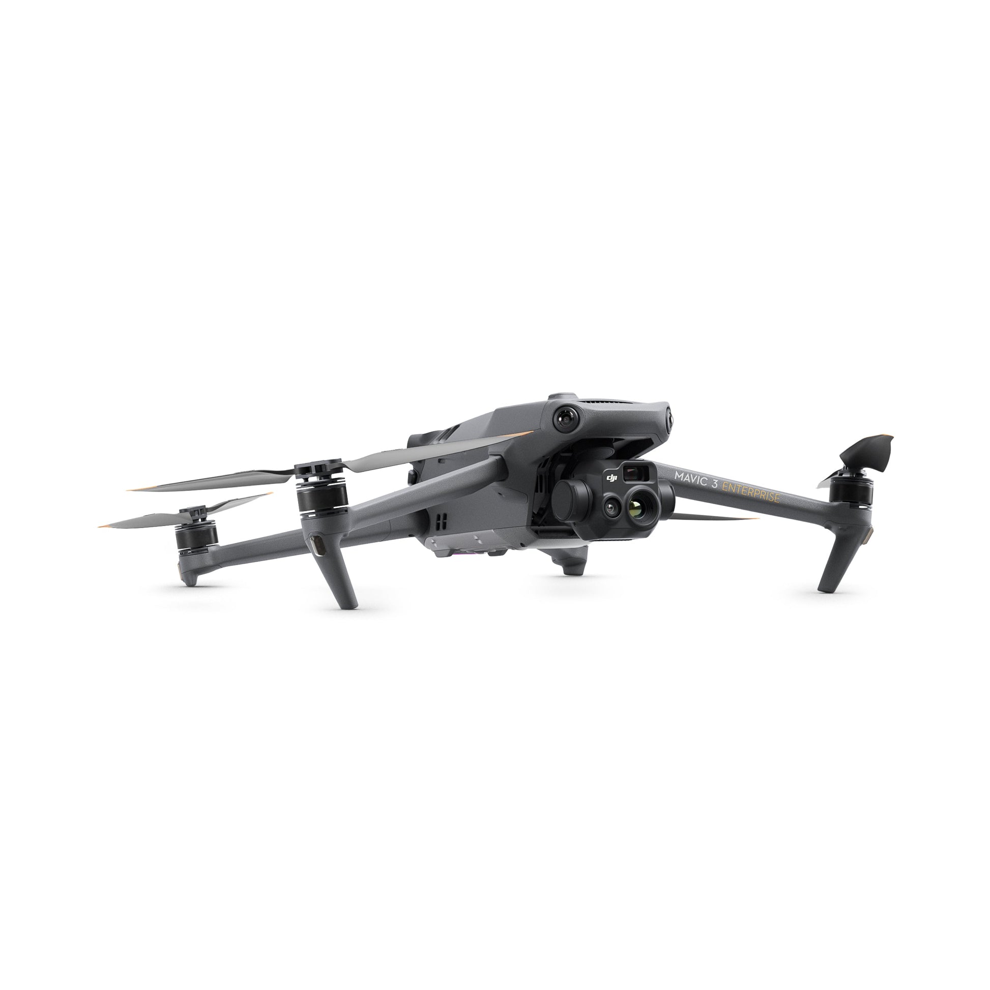 DJI Mavic 3E drone in low-angle view for precision surveying