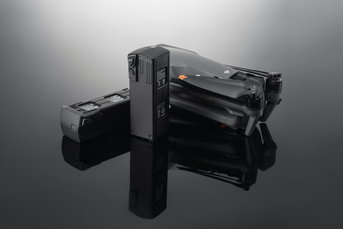 DJI Mavic 3 intelligent flight battery charging in vertical dock