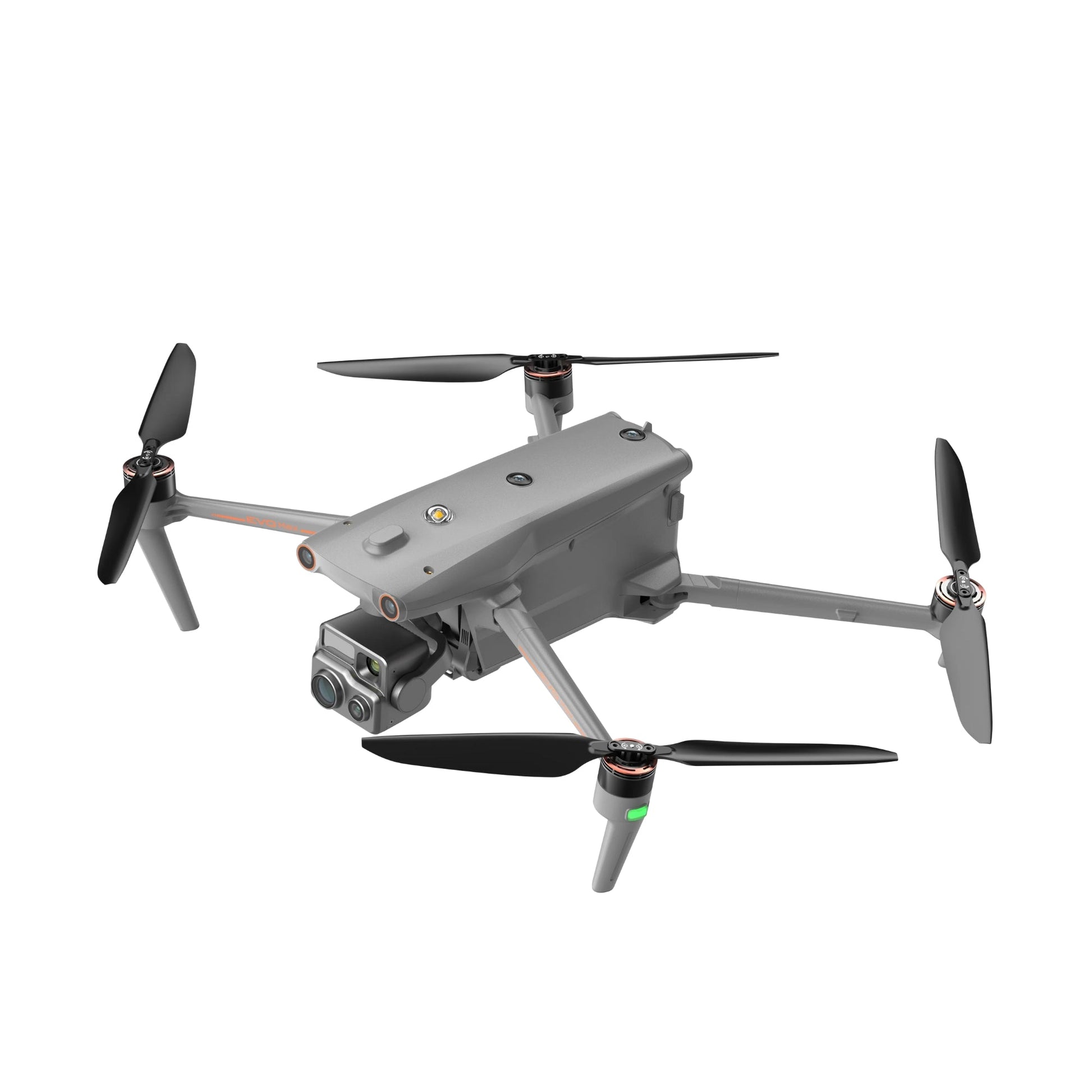 Autel drone side view with extended arms and visible camera
