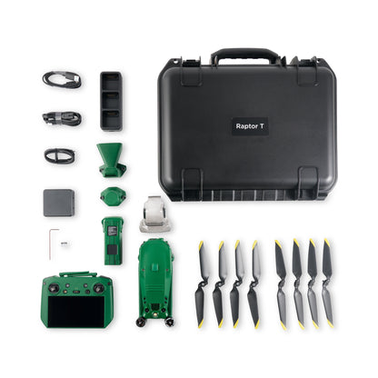 Agricultural drone bundle with accessories and case.