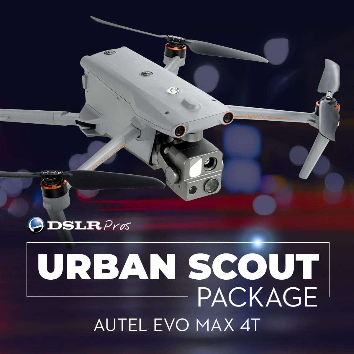 Urban Scout Package featuring the Autel EVO Max 4T drone, highlighting advanced capabilities for urban surveillance.