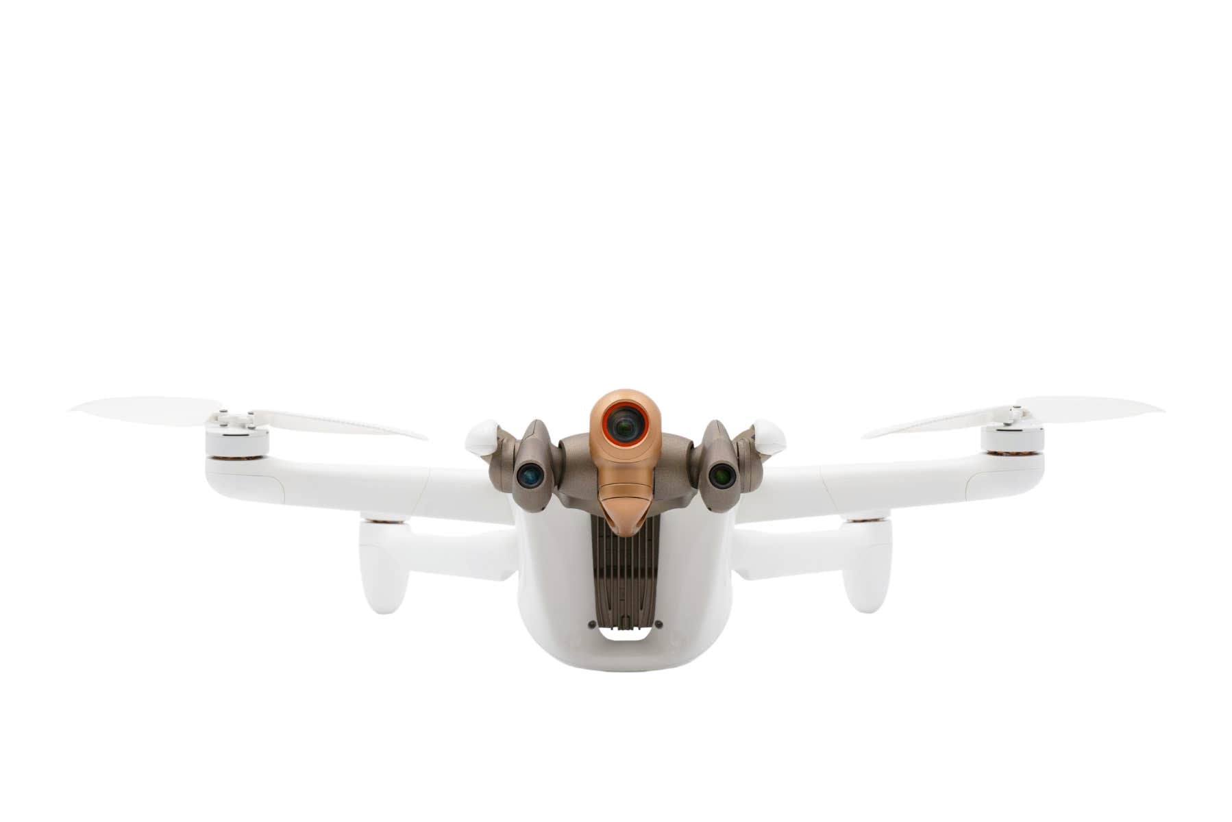 Front view of Parrot Anafi AI drone with sensors and camera